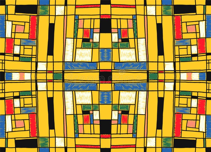 Geometric background in Mondrian grid style. Pop art pattern. Ornament with abstract mosaic squares. Modern embroidery. Ethnic African print. Colorful figures of Memphis. Traditional striped vector. Geometric background in Mondrian grid style. Pop art pattern. Ornament with abstract mosaic squares. Modern embroidery. Ethnic African print. Colorful figures of Memphis. Traditional striped vector