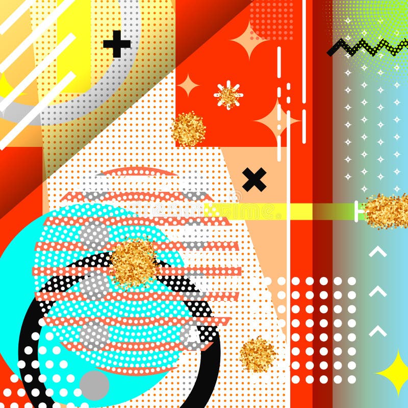 Geometrischer Symbolhintergrund Memphis für Mode vektor abbildung Geometrischer Symbolhintergrund Memphis für Mode vektor abbildung
