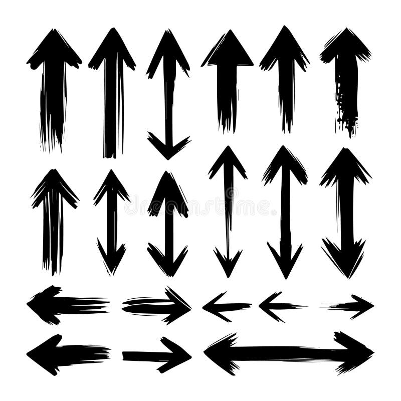 Geometrischer technischer Arrow-Set schwarzer Vector. Eine Reihe geometrischer technischer Vektorpfeile mit sauberen und strukturi vektor abbildung