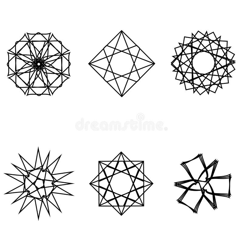 Geometrisches Musterikonenstern Pentagram-Astrologieemblem vektor abbildung