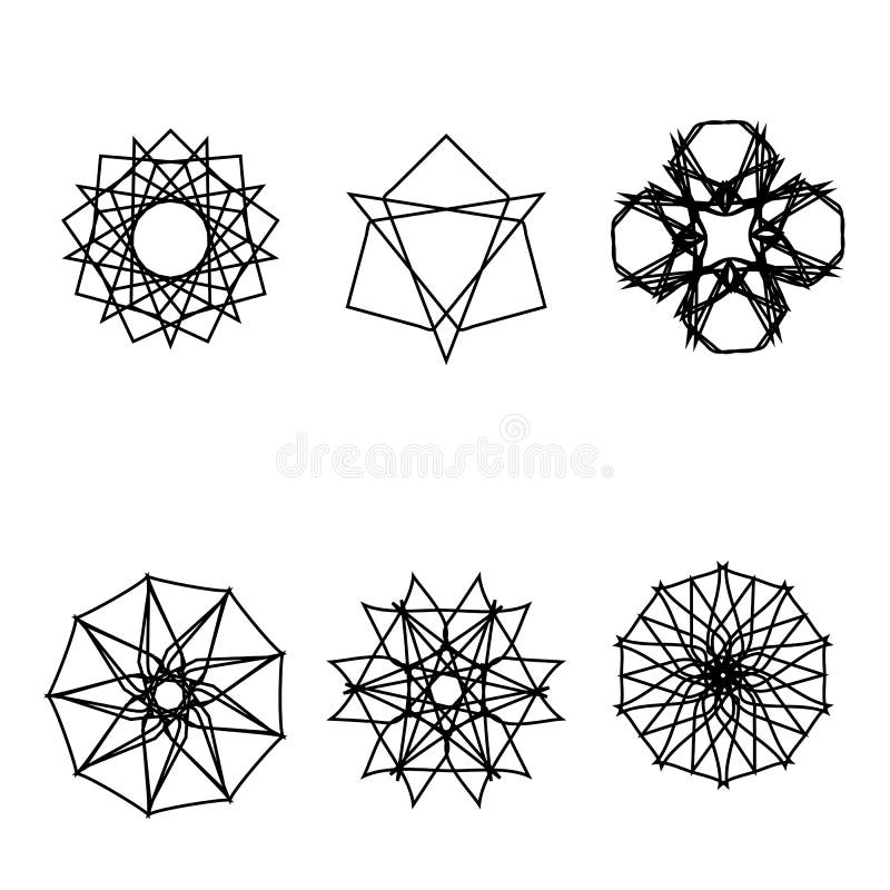 Geometrisches Muster-Icon Stern Pentagramm Astrologie Emblem vektor abbildung