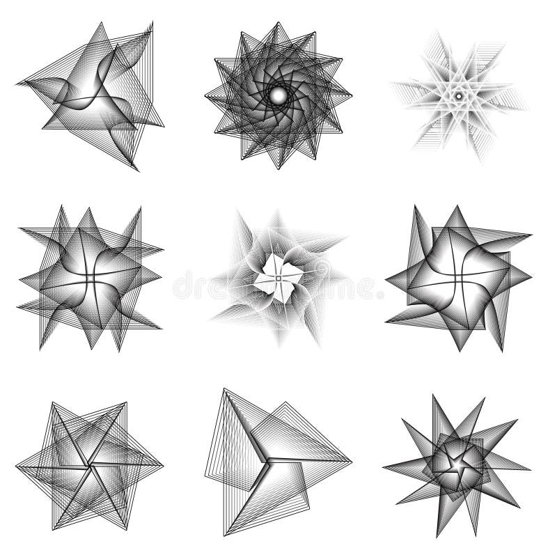 Geometrisches Musterikonensternastrologie Pentagramsymbol vektor abbildung