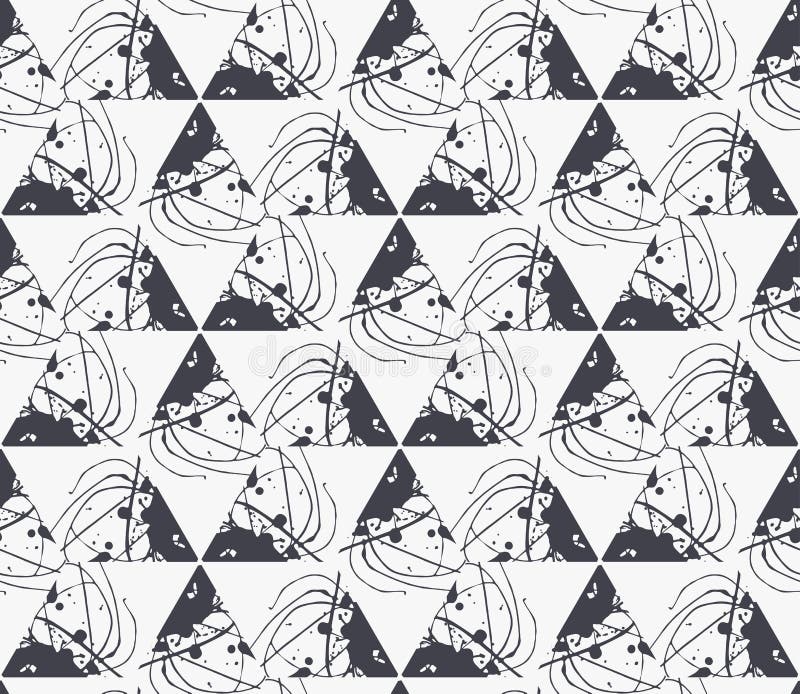 Geometrisches nahtloses Muster mit Farbe spritzt vektor abbildung Geometrisches nahtloses Muster mit Farbe spritzt vektor abbildung