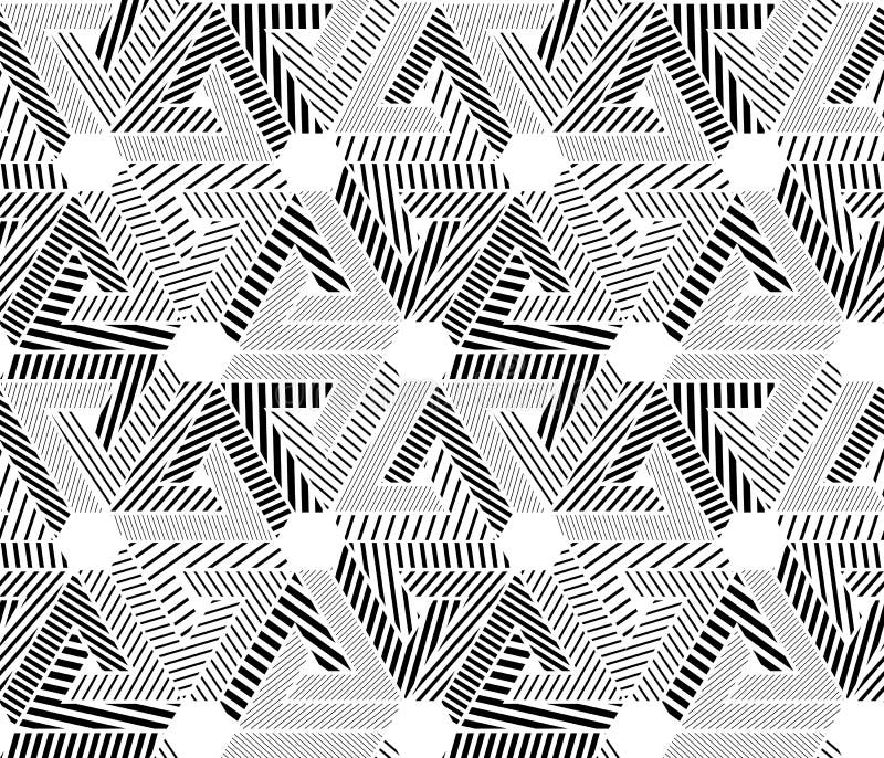 Geometrisches nahtloses Schwarzweiss-Muster, endloses gestreiftes vect lizenzfreie abbildung Geometrisches nahtloses Schwarzweiss-Muster, endloses gestreiftes vect lizenzfreie abbildung