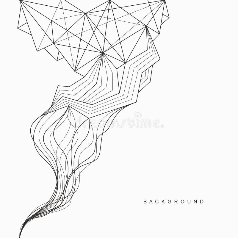 Geometrisk abstrakt bakgrund av linjer och framsidor royaltyfri illustrationer