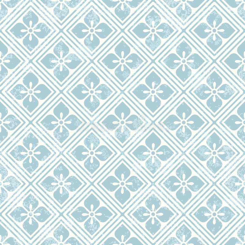 Geometrisk blom- modell i retro stil stock illustrationer