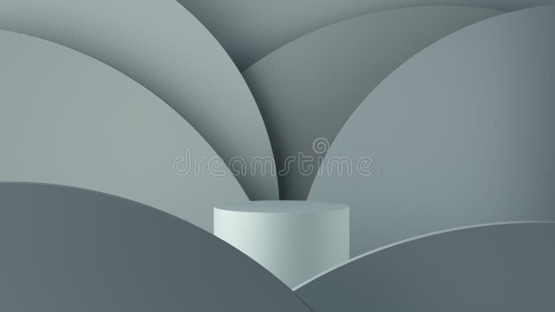 Geometrisk form för abstrakt bakgrundslayout för podiet för produktdemonstration. en lätt 3d-rendering. vektor illustrationer