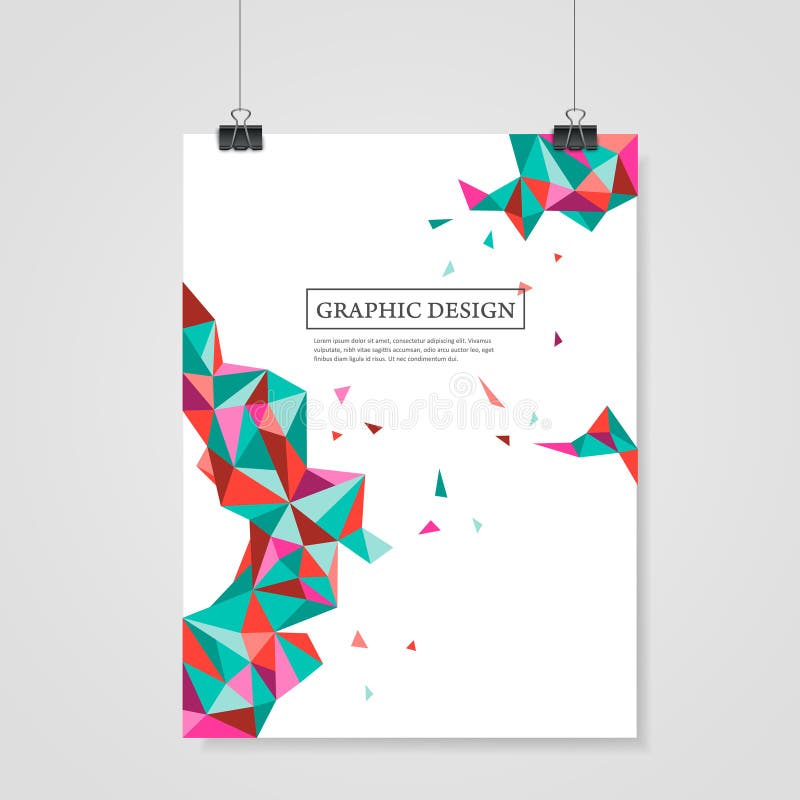 Geometrisk färgrik triangeldesign för affischmall royaltyfri illustrationer