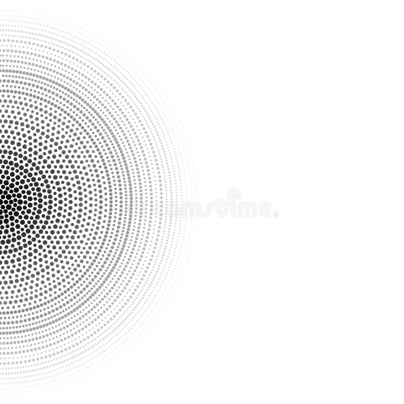 Geometrisk högteknologisk bakgrund Koncentriska cirklar består av svarta prickar