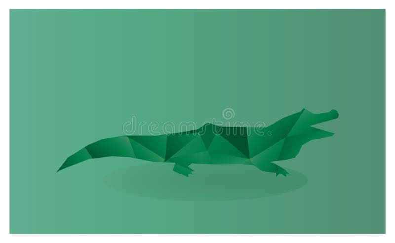 Geometrisk krokodilkonturteckningsvektor vektor illustrationer