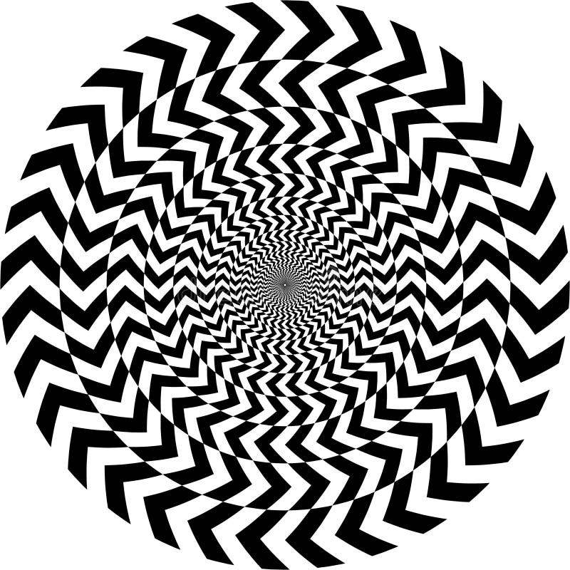 Geometrisk optisk illusion mönster för vit och svart cirkel royaltyfri illustrationer