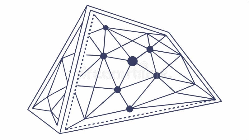 Geometrisk pyramidstruktur abstrakt design och formvektordesign Generativ AI stock illustrationer