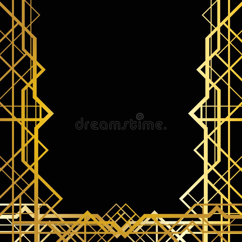 Geometrisk ram för art déco stock illustrationer Geometrisk ram för art déco stock illustrationer