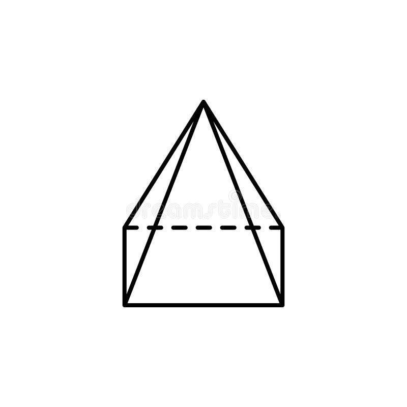 Geometric shapes, quadrangular pyramid icon. Simple line, outline vector 3d figures icons for ui and ux, website or mobile application on white background. Geometric shapes, quadrangular pyramid icon. Simple line, outline vector 3d figures icons for ui and ux, website or mobile application on white background