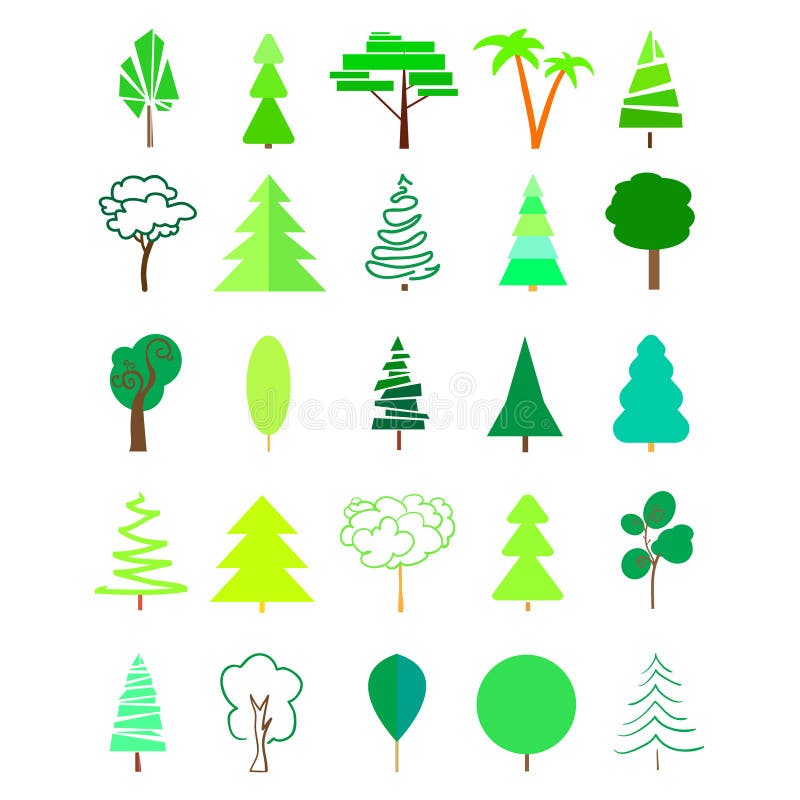 geometriska trees stock illustrationer geometriska trees stock illustrationer