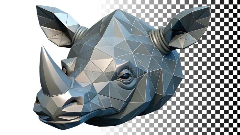 Geometriskt djur med låg polyrinonivå för modern och digital konst-png transparent bild Generativ AI vektor illustrationer
