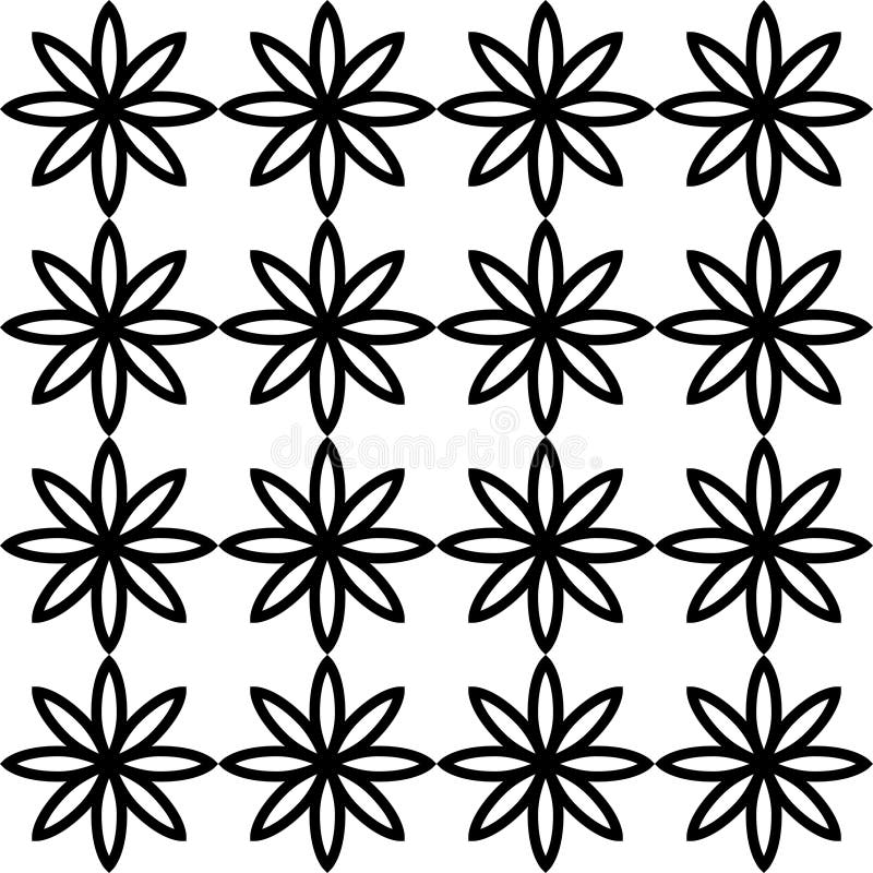 Geometriskt mönster för dekorationsvektor för florering med samma bild vektor illustrationer