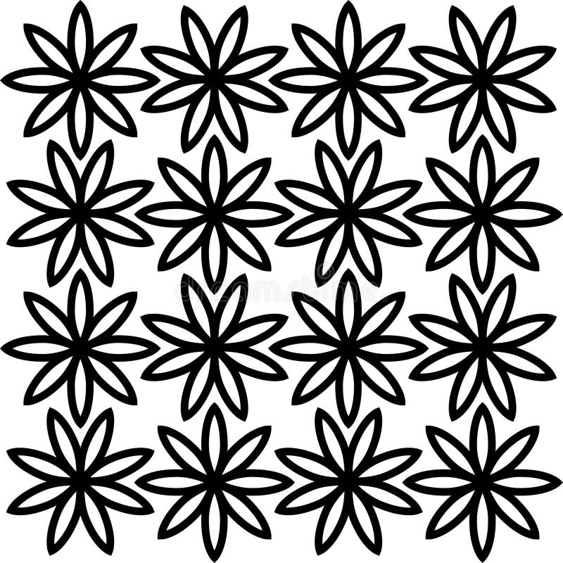 Geometriskt mönster för dekorationsvektor för florering med samma bild vektor illustrationer