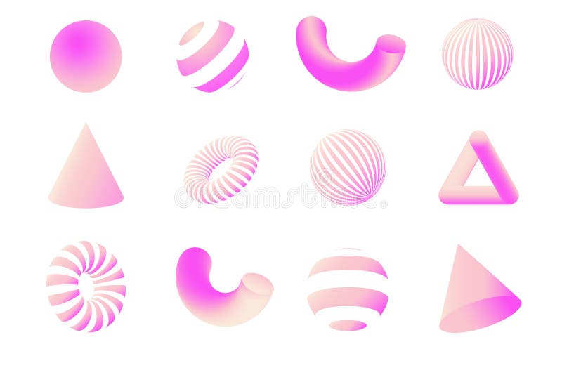 Geometry 3D shapes vector illustration