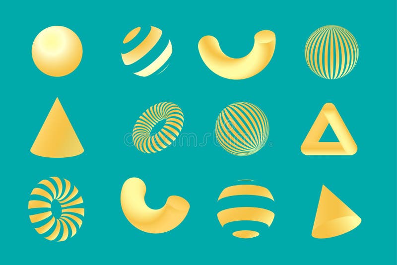 Geometry 3D shapes vector illustration