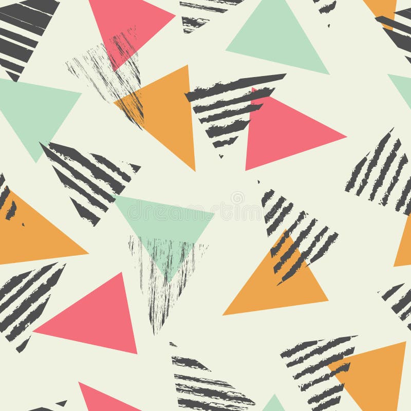 Geometrycznego trójboka bezszwowy wzór z kolor mennicą, wektor royalty ilustracja Geometrycznego trójboka bezszwowy wzór z kolor mennicą, wektor royalty ilustracja