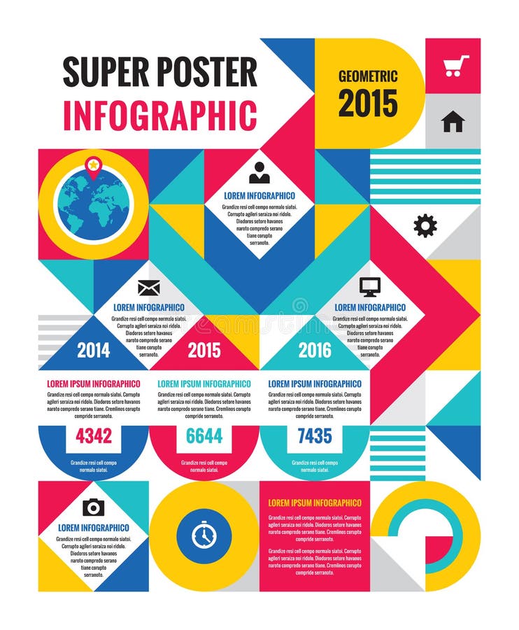 Geometryczny infographic pojęcie plakat - kreatywnie wektorowa ilustracja Niezwykły biznesowy infographic royalty ilustracja Geometryczny infographic pojęcie plakat - kreatywnie wektorowa ilustracja Niezwykły biznesowy infographic royalty ilustracja