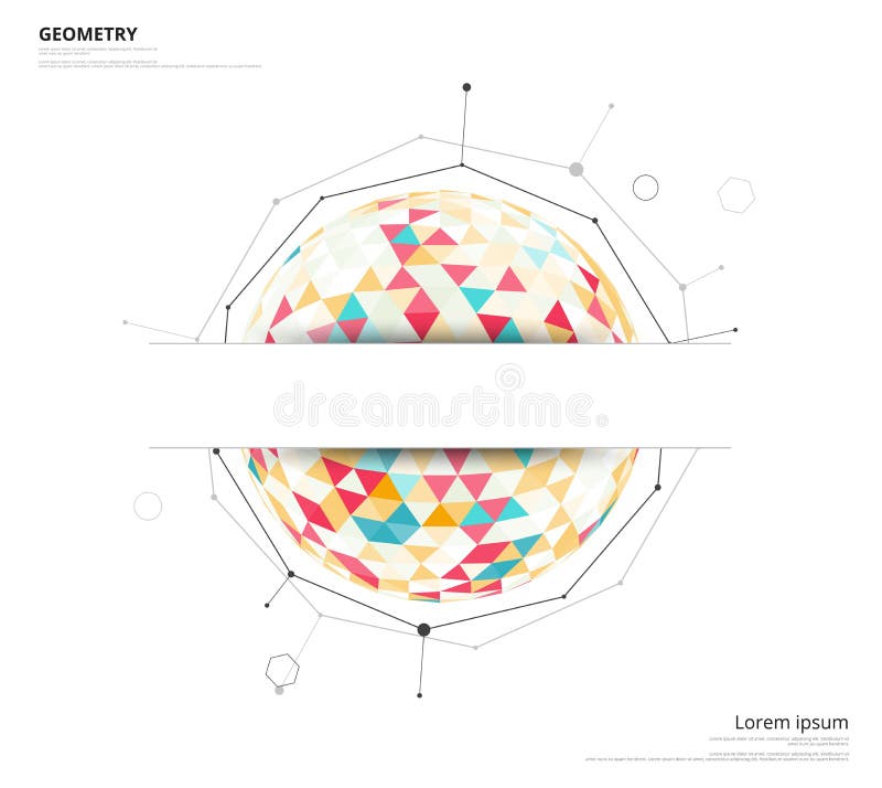 Geometryczny okrąg na białym tle z przestrzenią używać tekst lub h royalty ilustracja