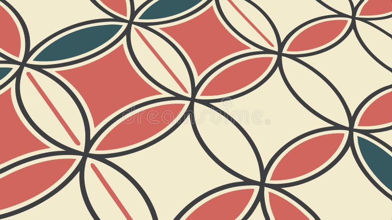 Geometryczny wzór okręgu i owalnego wzoru retro i abstrakcyjny wektor sztuki Generacyjna AI ilustracji