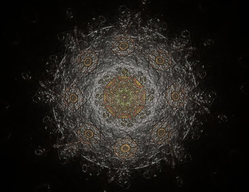 Geometría de la serie Space Fondo visual de cuadrículas conceptuales, curvas y elementos fractales adecuados como elemento libre illustration