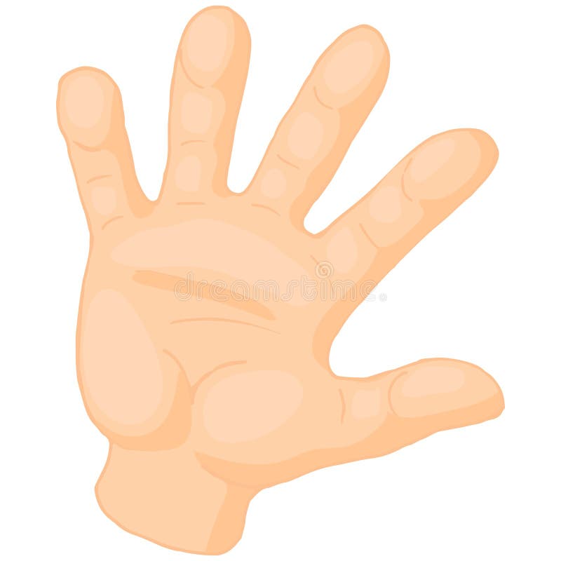 Geopende palm van het handpictogram, beeldverhaalstijl royalty-vrije illustratie Geopende palm van het handpictogram, beeldverhaalstijl royalty-vrije illustratie