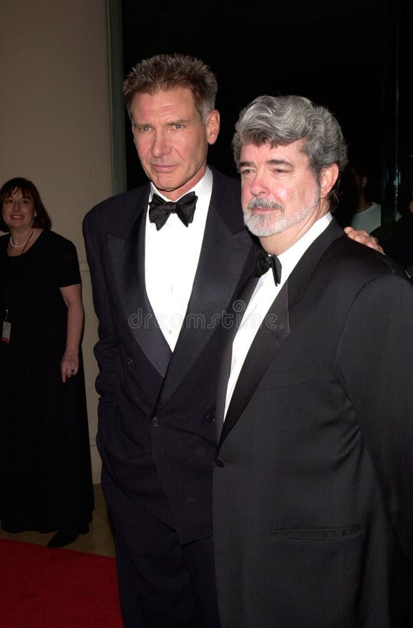 George Lucas, Harrison Ford stock afbeeldingen
