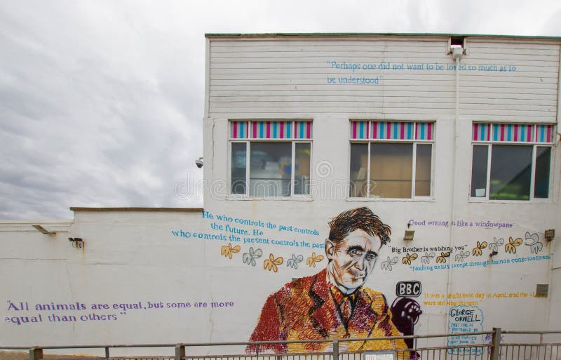 George orwell schildert op de muur door puur kwaad op de zuidoostelijke pier uk