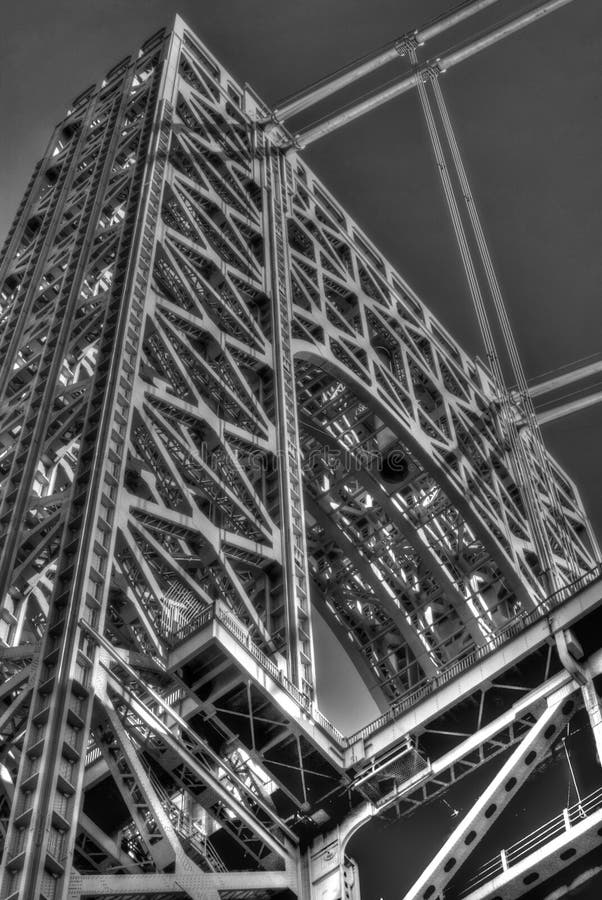 George Washington Brug in Zwart-wit royalty-vrije stock fotografie George Washington Brug in Zwart-wit royalty-vrije stock fotografie