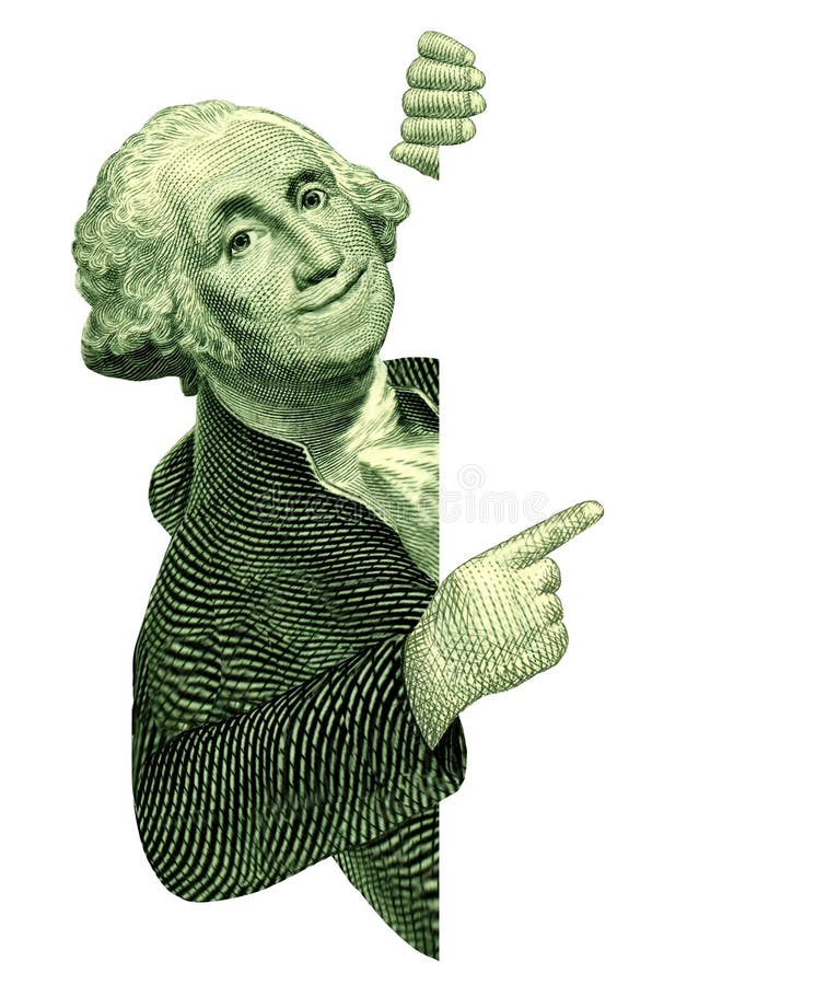 George Washington met een Leeg Teken stock illustratie George Washington met een Leeg Teken stock illustratie