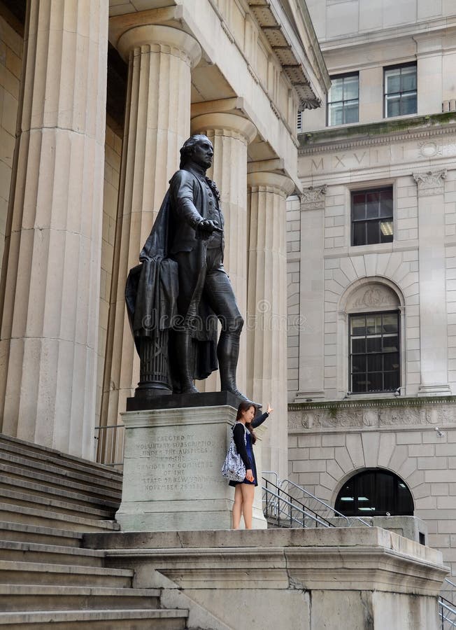 George Washington statua przy Federacyjnym Hall zdjęcie royalty free George Washington statua przy Federacyjnym Hall zdjęcie royalty free