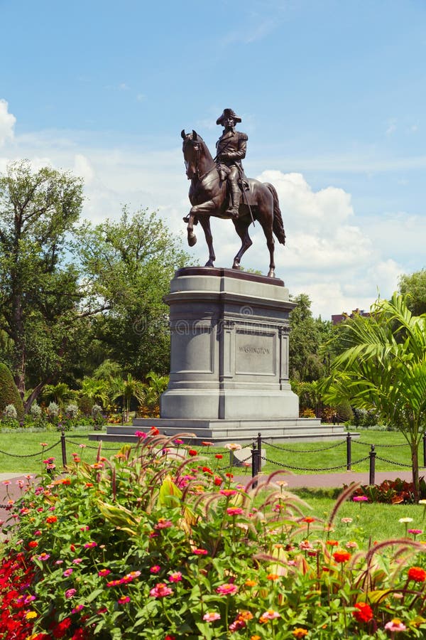 George Washington Statue in Boston Public Garden. Boston, Massachusetts, USA