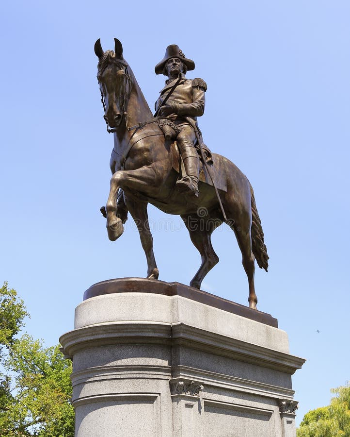 George Washington Statue dans le jardin public de Boston images libres de droits George Washington Statue dans le jardin public de Boston images libres de droits