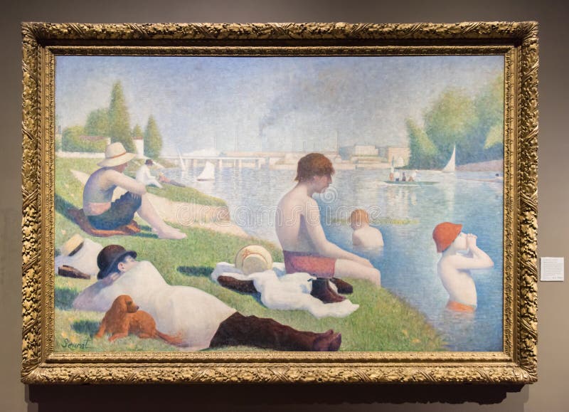Georges Seurat painting, Swimming in Asnieres royalty free stock images Georges Seurat painting, Swimming in Asnieres royalty free stock images
