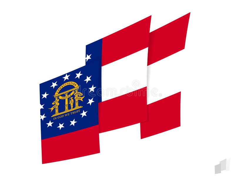 Flag in an Abstract Ripped Design. Modern Design of the