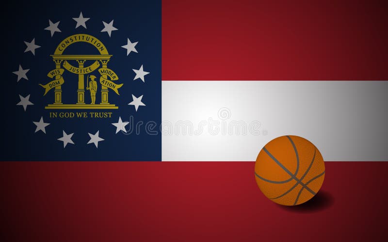 Georgia US Flag with Basketball Ball, Vector Stock Vector