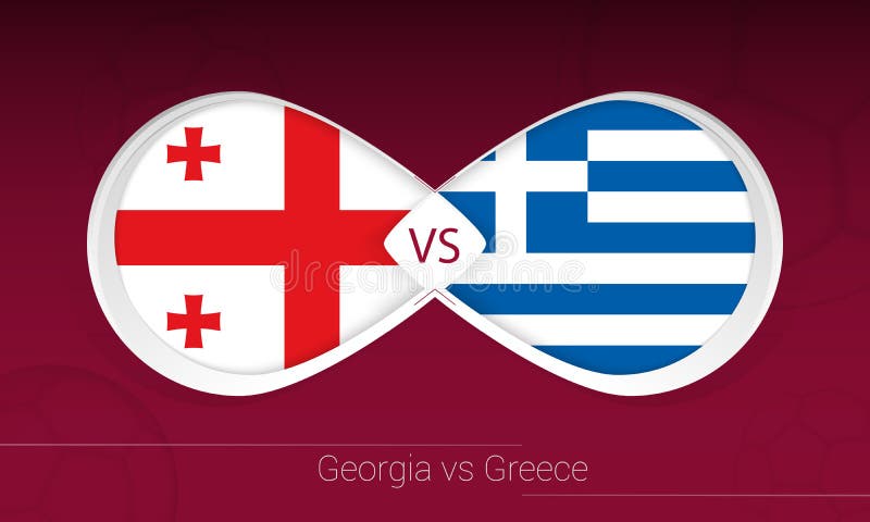 Georgia Vs Greece in Football Competition, Group B. Versus Icon on