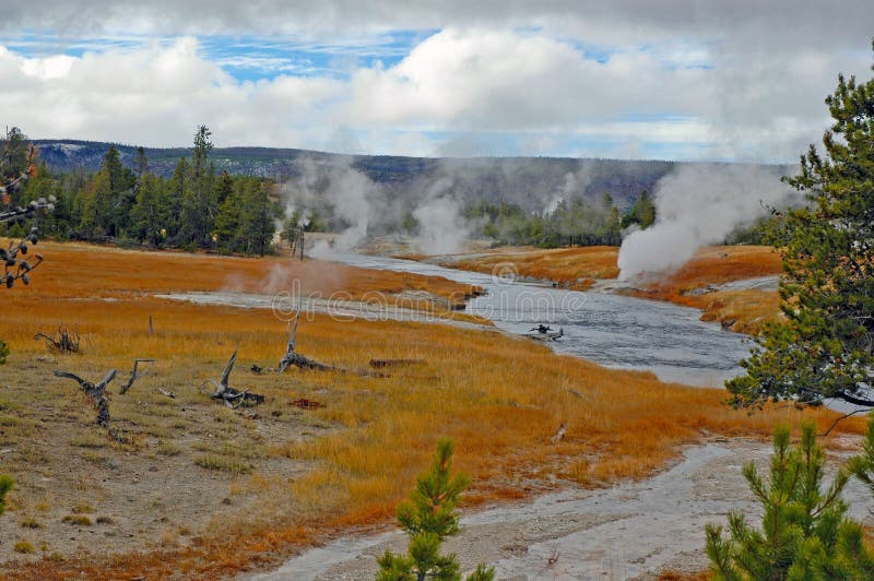 Geothermal landscape in Yellowstone National Park