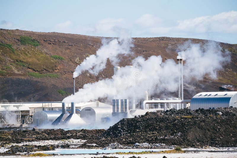 Geothermal power plant in Iceland royalty free stock photo