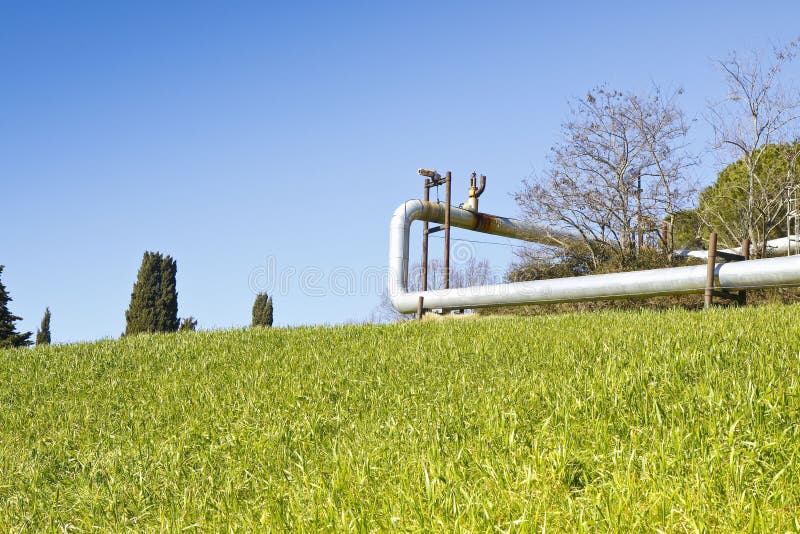 Geothermal Power Plant in Tuscany Hills Stock Image Image of green