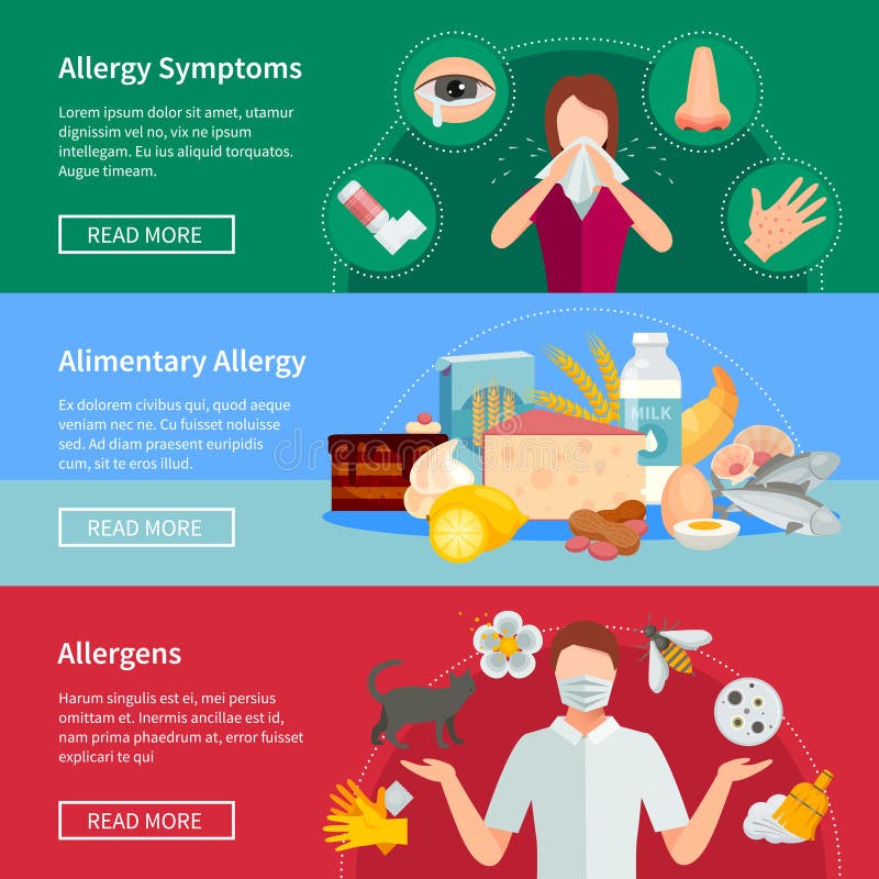 Allergie Banner Set stock illustratie