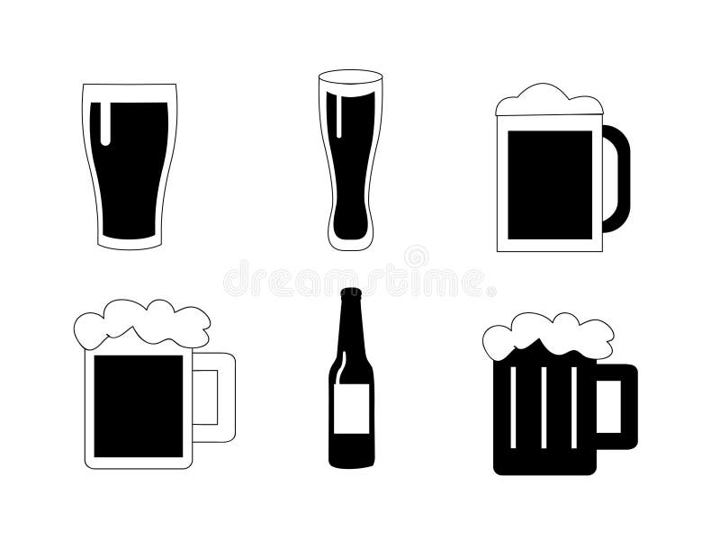 Geplaatste bier vectorpictogrammen vector illustratie Geplaatste bier vectorpictogrammen vector illustratie