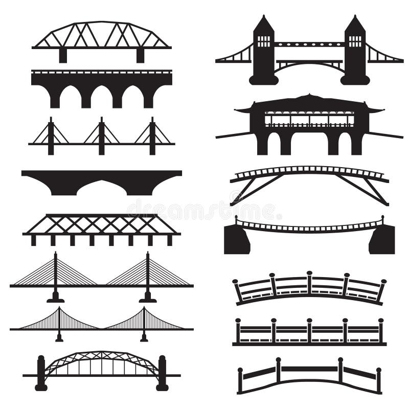 Bridge icons set vector eps10. Bridge icons set vector eps10