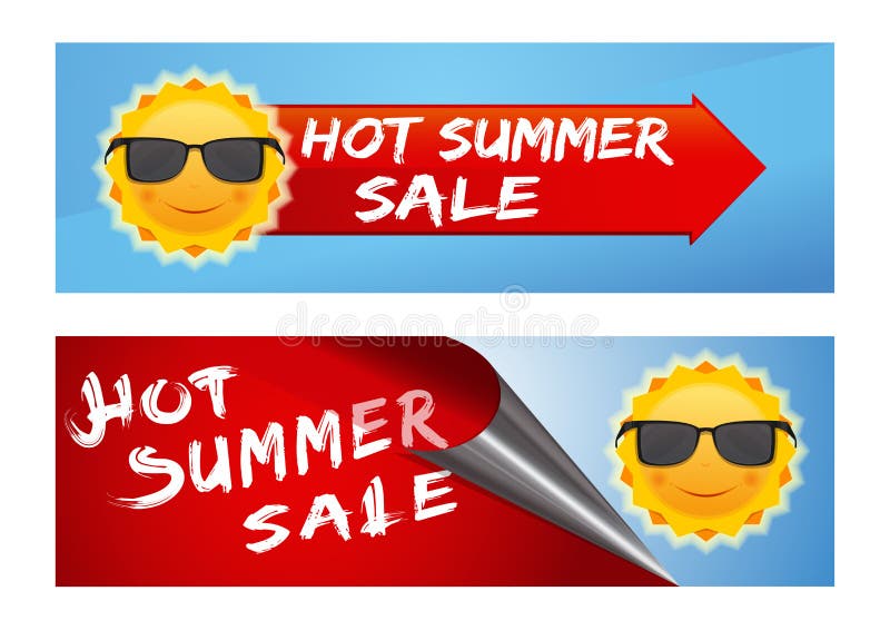 Geplaatste de banners van de de zomerverkoop vector illustratie Geplaatste de banners van de de zomerverkoop vector illustratie