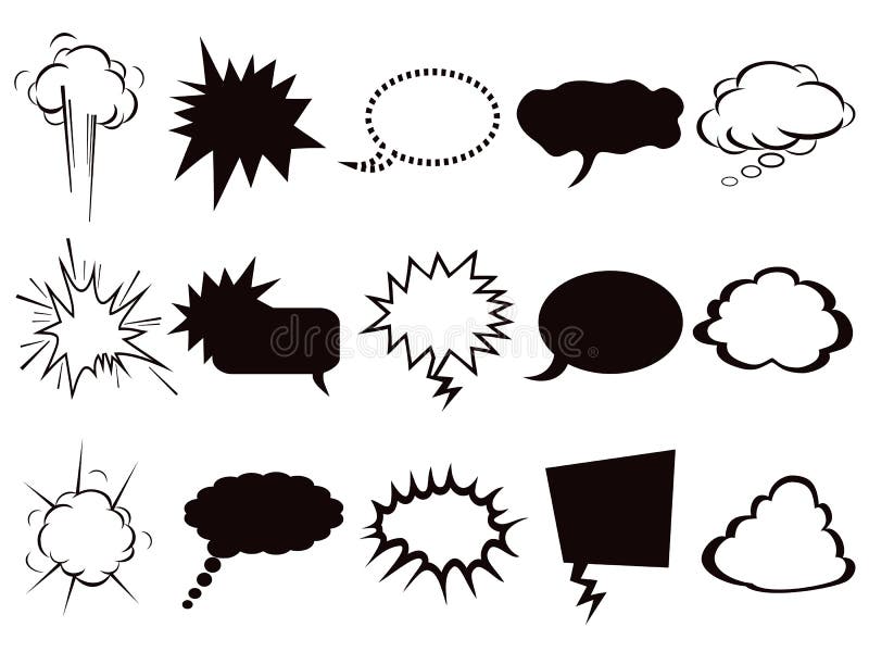 Geplaatste de bellenpictogrammen van de toespraak royalty-vrije illustratie Geplaatste de bellenpictogrammen van de toespraak royalty-vrije illustratie
