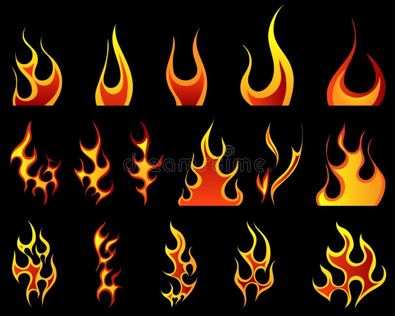 Set of different fire patterns for design use. Set of different fire patterns for design use